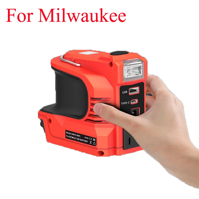 

180W Power Inverter with USB & Type-C Ports for Milwaukee 18V Batteries DC20V To AC110V/220V Converter Power Tool Accessories