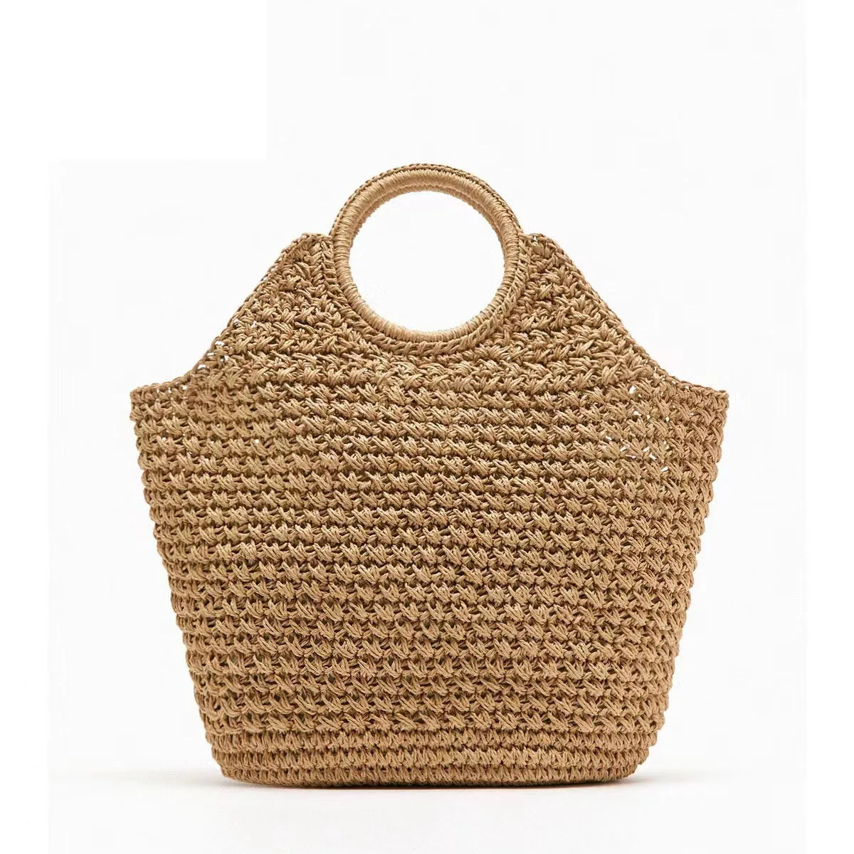 

2023 New Women Large Size Handbags Totes Straw Shoulder Bags Hollow Out Holiday Beach Bags 2 Colors Drop Shipping