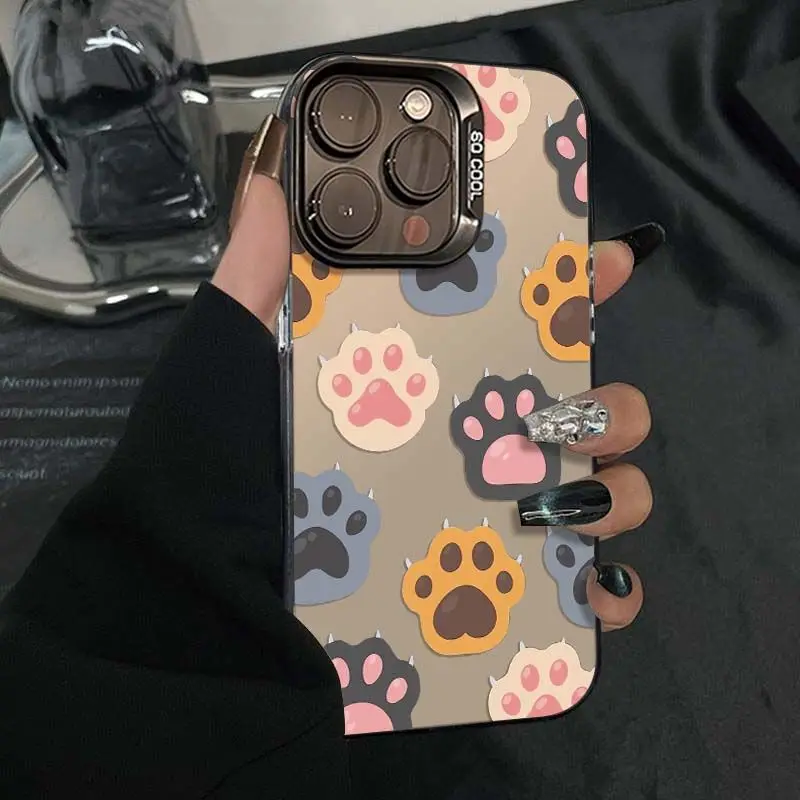 

Colorful claw print creative design case for iPhone 16 15 14 13 12 11 Pro/ Max/Plus shock-proof rear cover anti-fingerprint