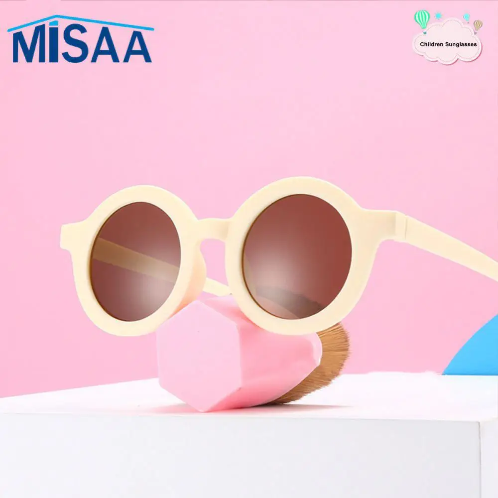 Eyeglasses Kids Student Retro Fashion Cute Sunnies Boys Uv Protection Solid Round Frame Goggles Toddler Baby Sunglasses