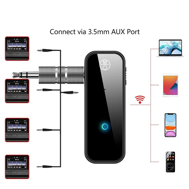 Car Mobile Phone Bluetooth Audio Adapter, Car Audio Bluetooth Converter, Two-In-One Bluetooth Adapter