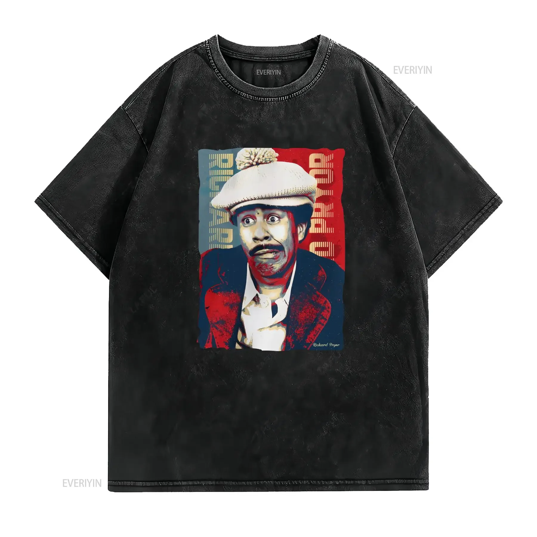 Richard Pryor Retro Face American Stand Up Comedy Vintage Funny T Shirt vintage Washed Top For Everyday Wear Soft homme Unisex