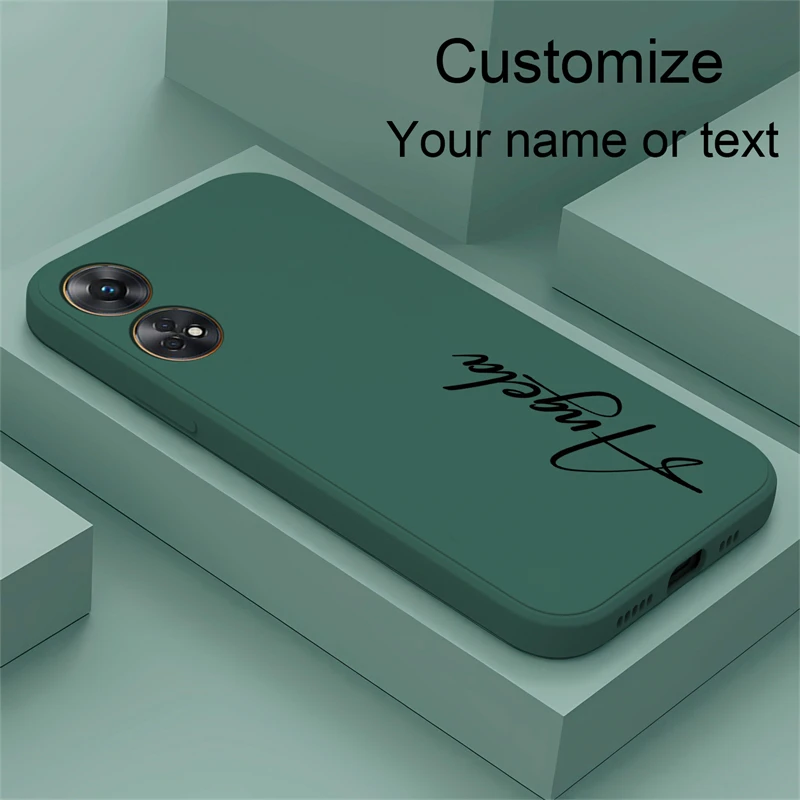 DIY Personalised Customized Initials Name Case For OPPO Reno 10 Pro Plus 8T 8Z 8 7 6 Lite 6Z 5F 5 4F 3 2Z 2F Z Silicone Cover