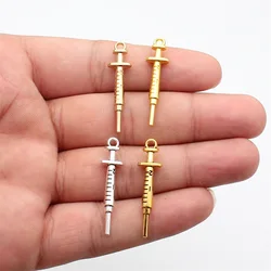 WYSIWYG 10pcs Charms 36x9mm Syringe Charms For Jewelry Making DIY Jewelry Findings 4 Colors Alloy Charms Pendant
