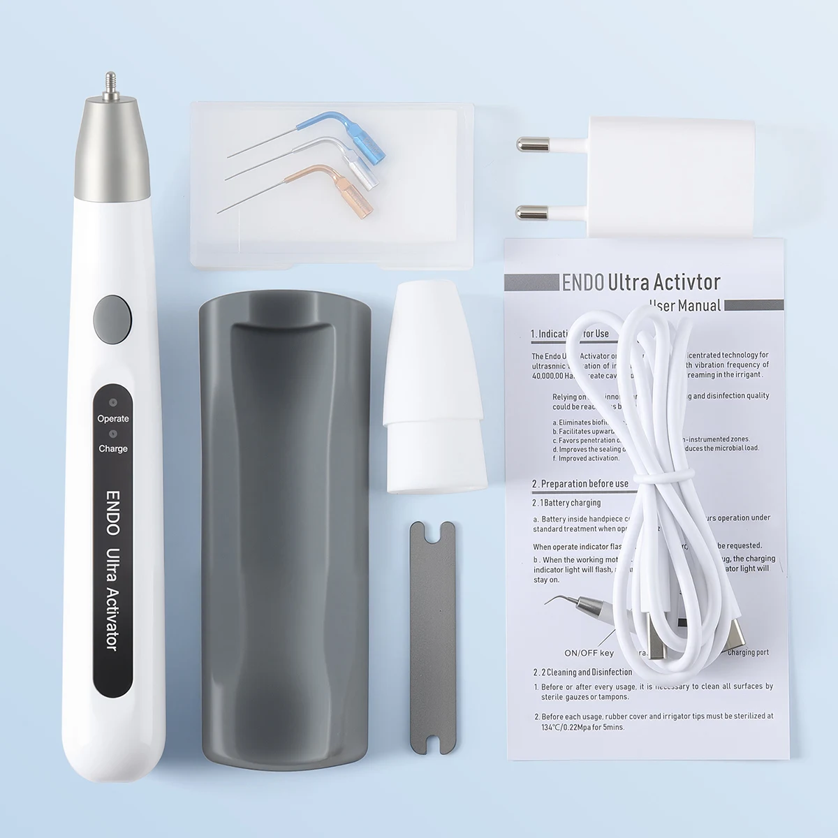 منشط إندو للأسنان مع أطراف ري ضوء LED لأداة طب الأسنان أداة ري قناة الجذر أدوات طب الأسنان اللبية AZDENT