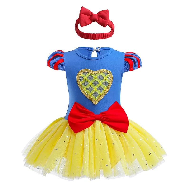 Summer Infant Baby Girls Princess Party Tutu Dress Princess Snow White Aurora Belle Cinderella Birthday Costumes Baby Kids Dress