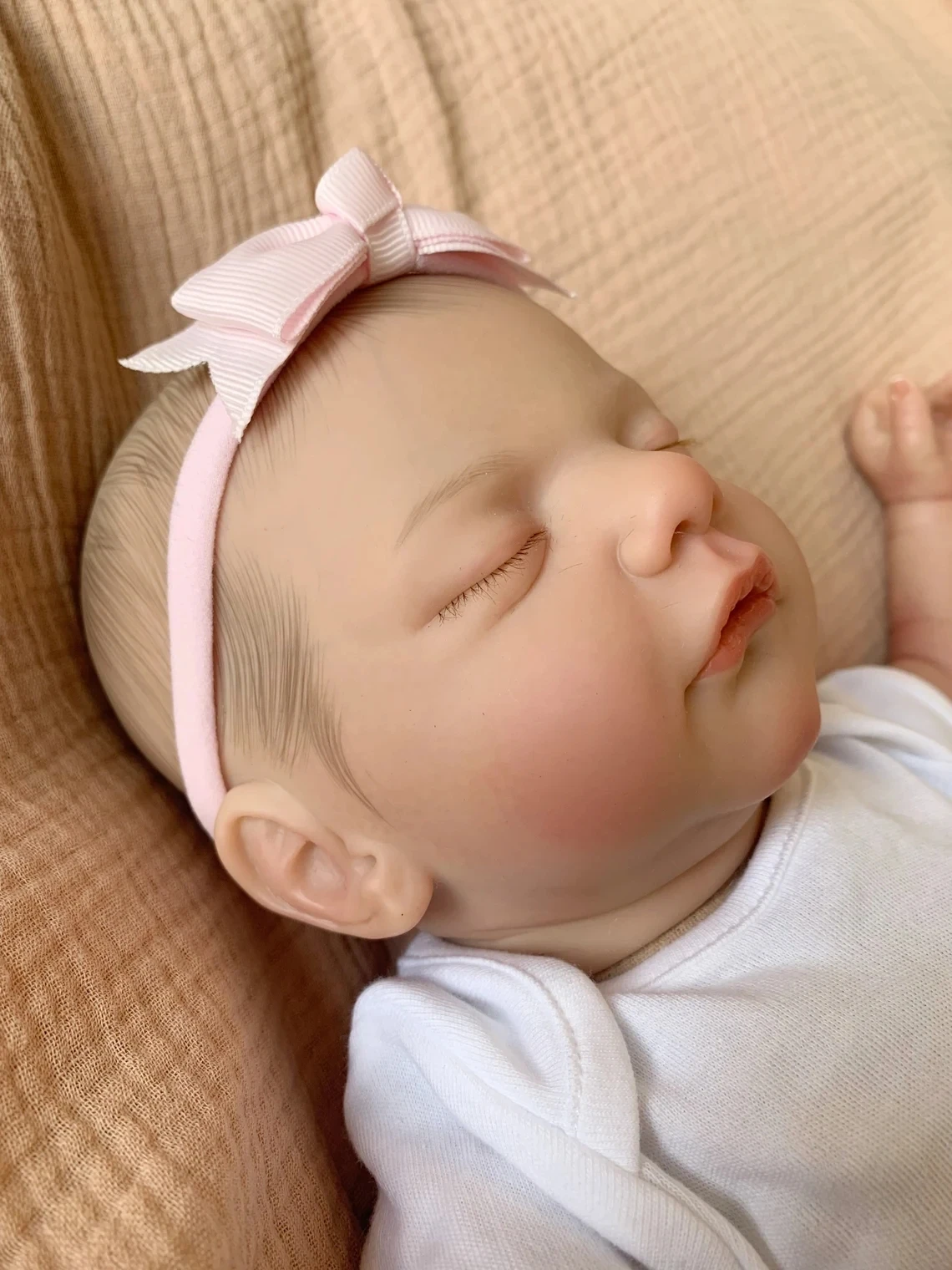 49CM Finished Painted Sam Newborn Reborn Baby Lifelike Touch Soft Handmade 3D Skin with Visible Veins Art Doll for Child Gift