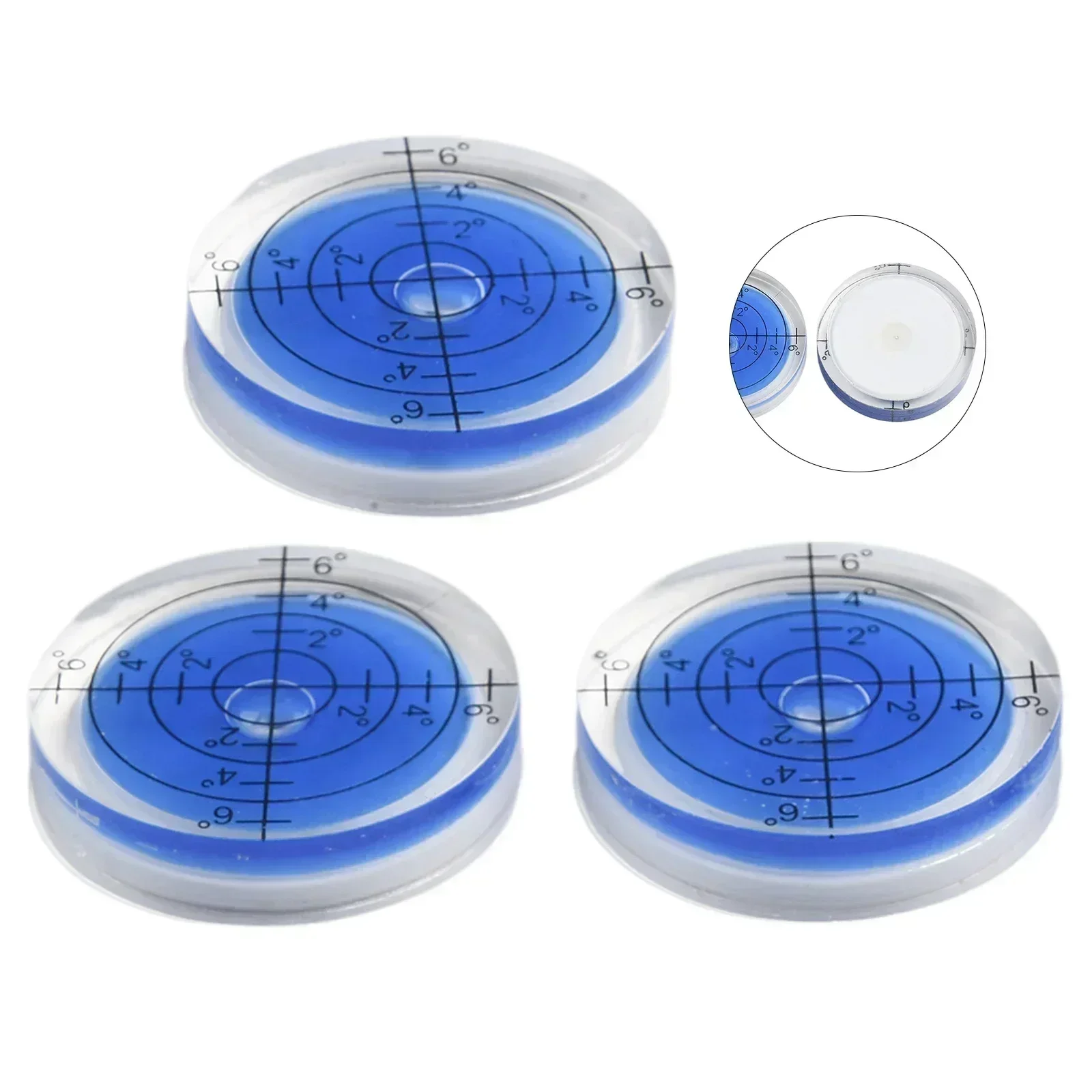 3pcs Precision Bubble Level Degree Mark Round Circular Horizontal Ruler Bubble Level Measuring Tools