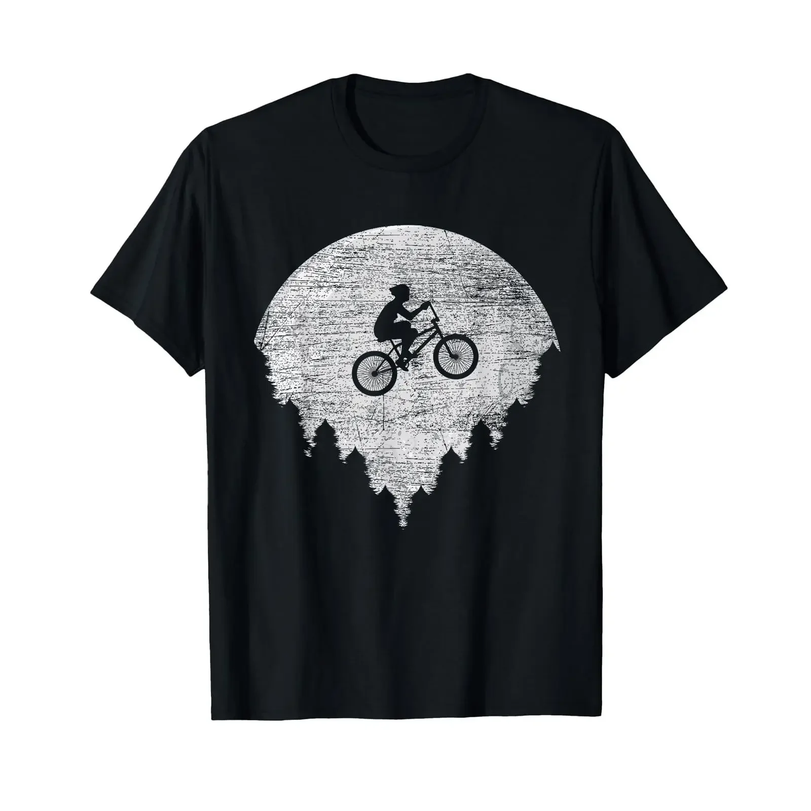 Bicycle T Shirt Full Moon BMX Jump Artist Biker Bike vintage Washed designer clothes Casual graphic homme Unisex Stylish