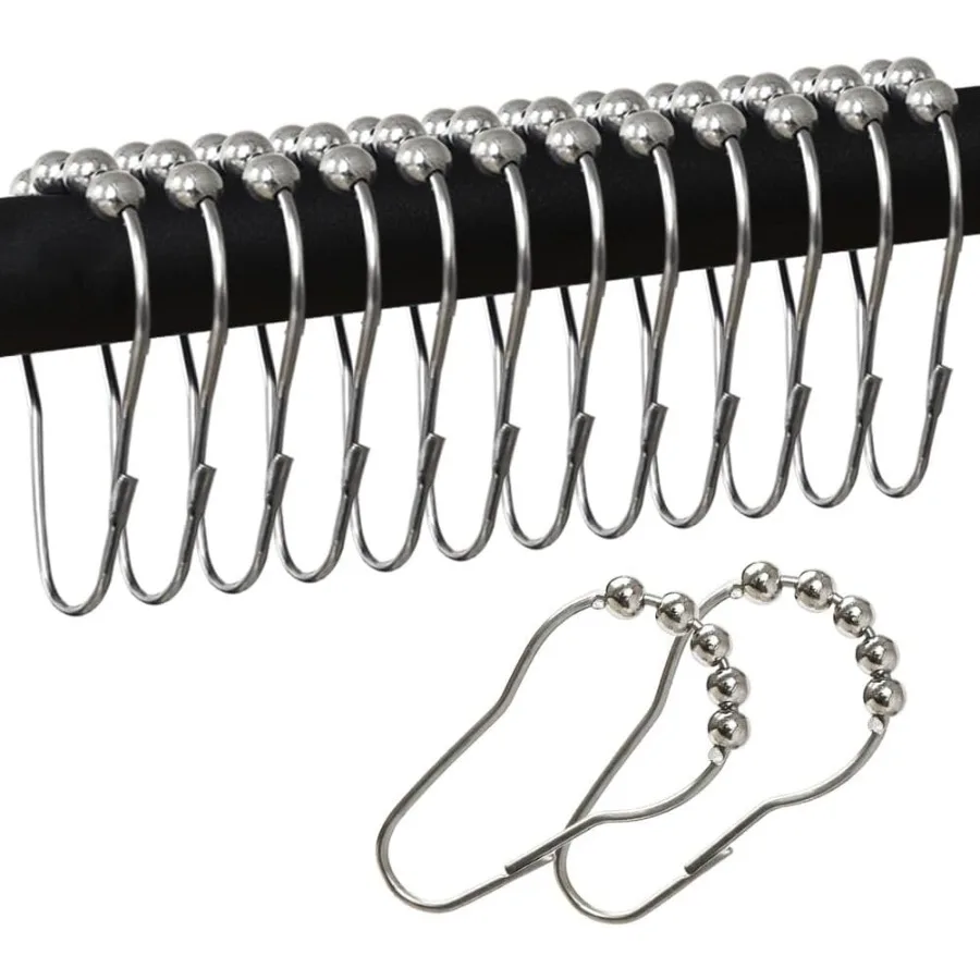 

Крючки для занавесок для душа из нержавеющей стали, противоударные декоративные кольца для занавесок для душа, 12 шт. в упаковке