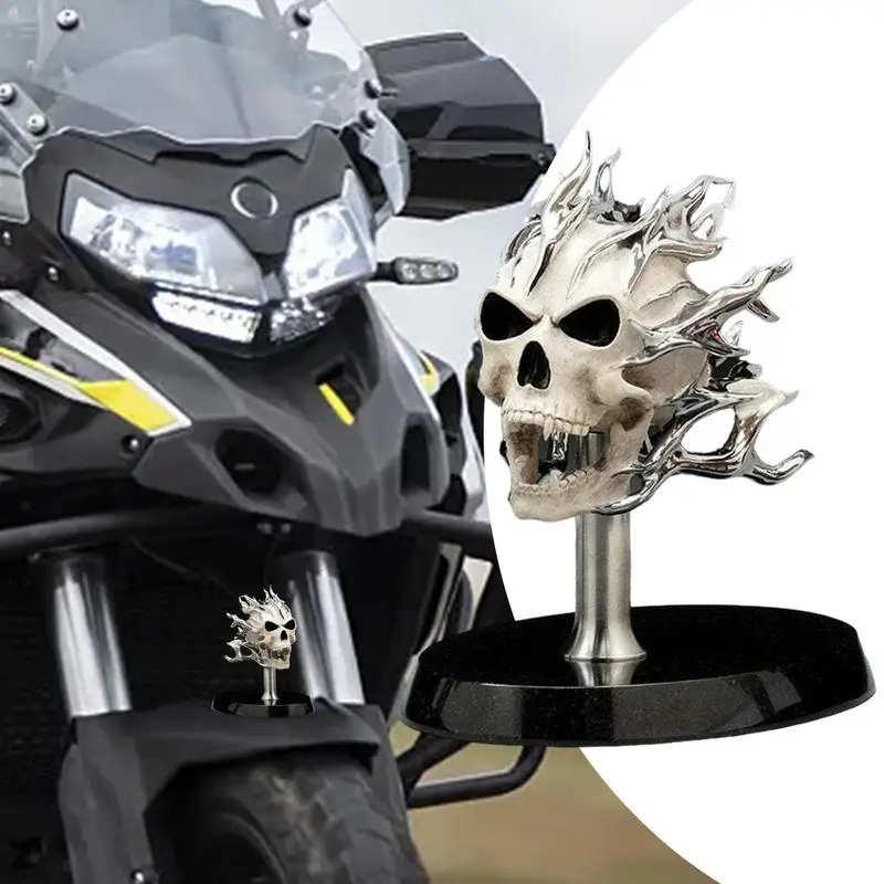 Skeleton Decor For Motorcycle Motorcycle Skull Display Flame Skull Motorcycle Sculpture Unique Motorcycle Skull Display For Most