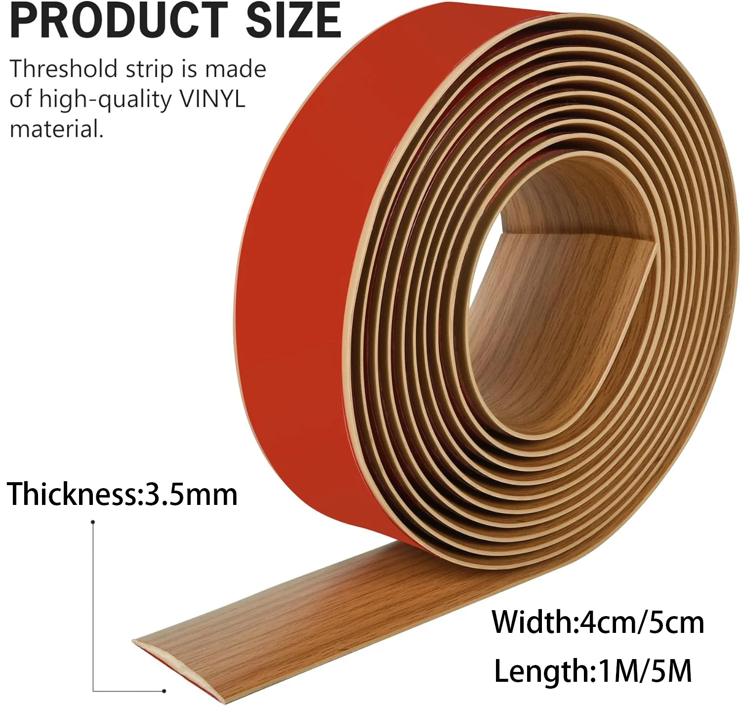 Floor Transition Strip Self Adhesive Floor Cover Strips Laminate 4/5cm Vinyl Flat Divider Transitions Wood Grain Tapes For Floor