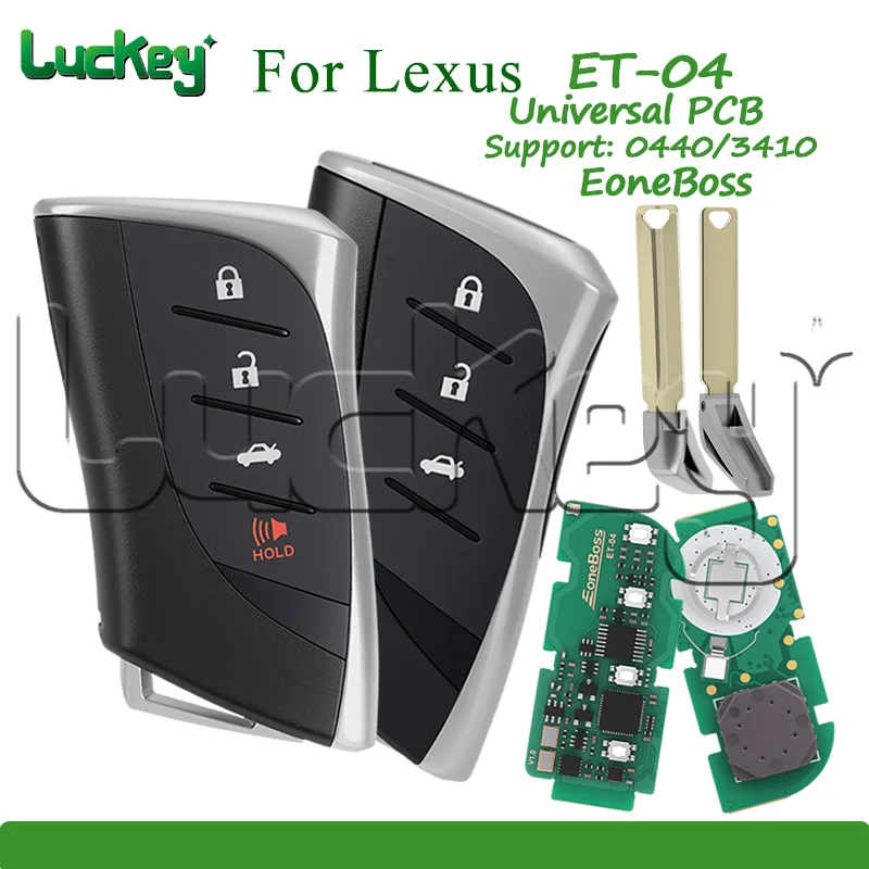 EoneBoss ET-04 Universal Car Key Fob For Lexus LC ES300H ES200 LS500 LS500H UX Smart Bluetooth Remote Key 0440 Locksmith Keyless