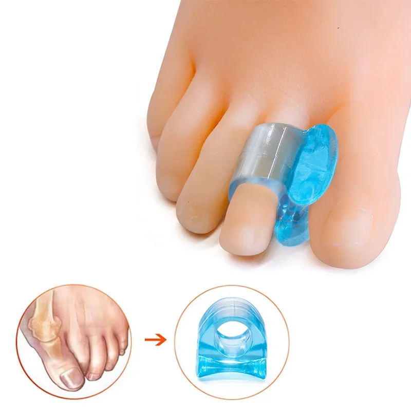 Separatore delle dita dei piedi Correttore osseo Raddrizzatore Gel di silicone Pollice Valgo Protezione per le dita Strumento per i piedi di regolazione dell'alluce valgo