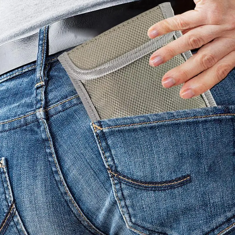 Anti-Theft Faraday Bag for Phones up to 6.5Inch Anti-Tracking Signal Blocking Pouch EMF Protection Bag GPS RFID Shielding Pouch