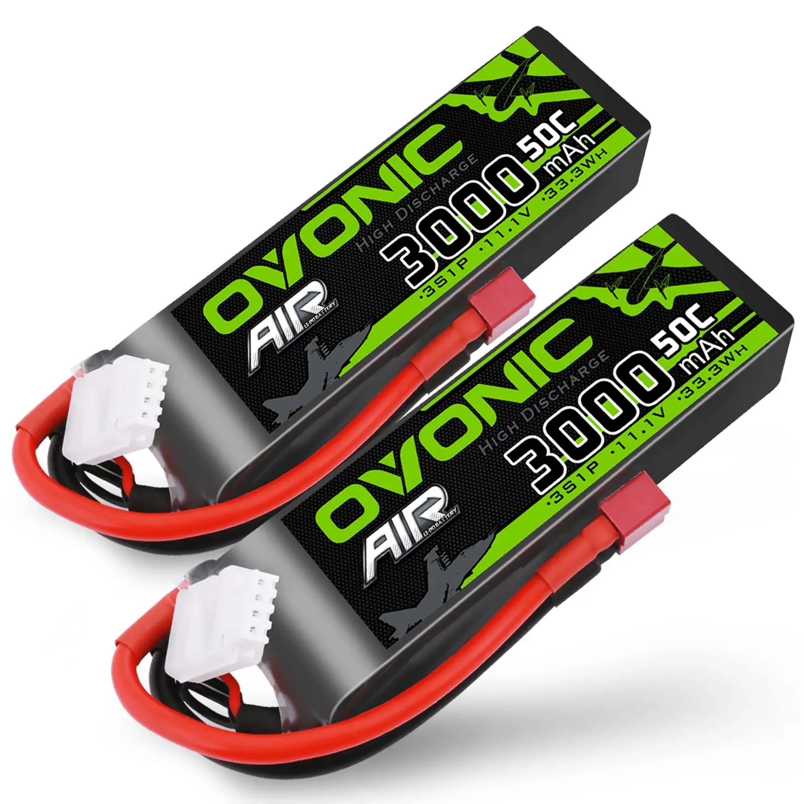 OVONIC Lipo Battery 3s 3000mAh 50C 11.1V Lipo with Connector Dean Style T for RC Avion Hélicoptère Voiture Truck Truggy Hobby DI