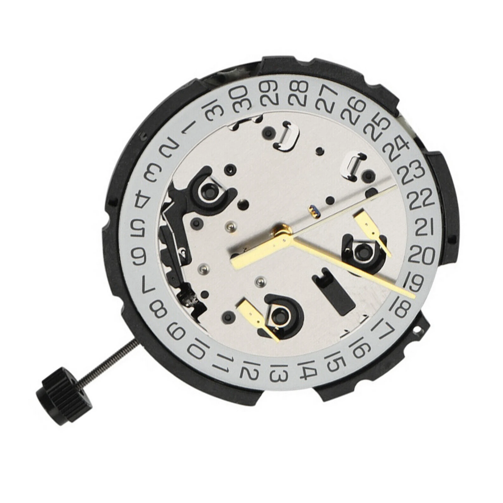 4 Jewels G10212 Quartz Movement Date at 4 for Swiss ETA G10.212 G10212 3-Eye Chrono Quartz Movement with Stem Watch Repair Parts