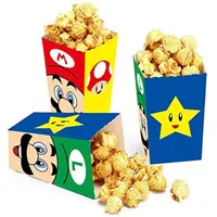Super Mario Bros Popcorn Box Anime Popcorn Container Party Decoration for Kids Happy Birthday Christmas Wedding Supplies