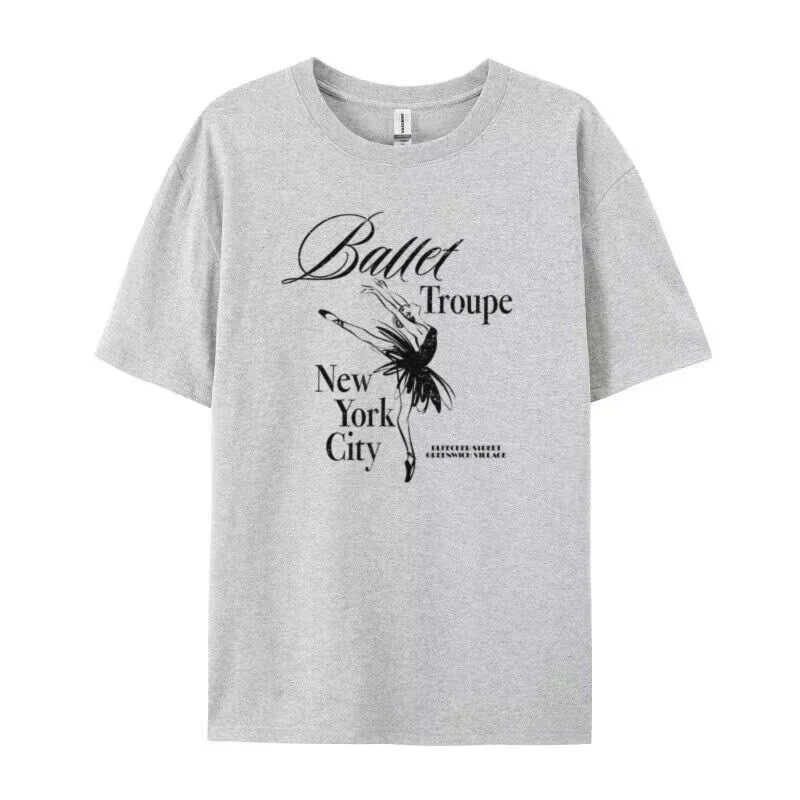 New York City Ballet Vintage T-Shirts Cute Aesthetic Ballerina Dancer T Shirt Women Short Sleeve Graphic Tees Female Tops Gifts