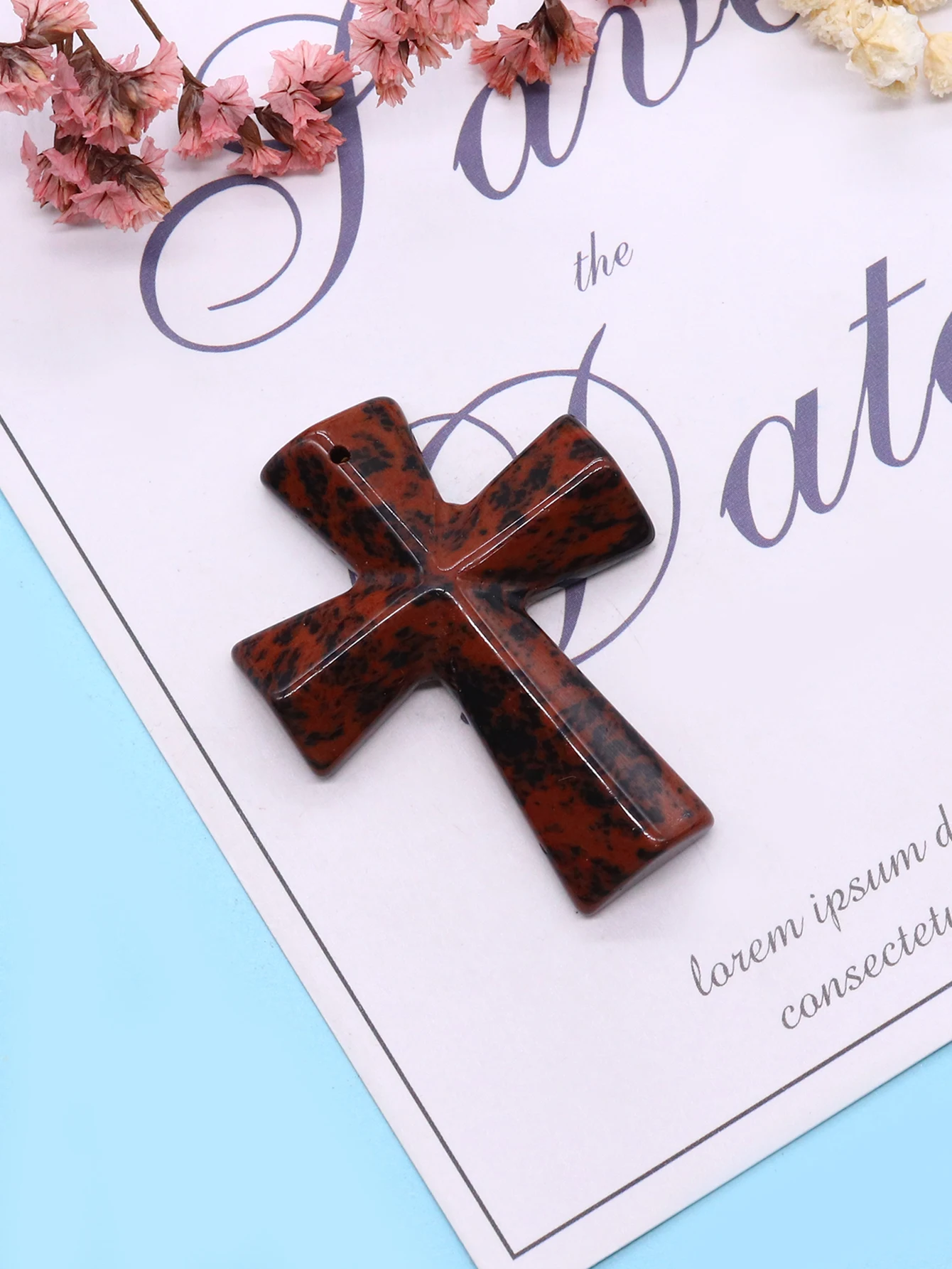 الكلاسيكية عبر على شكل الحجر الطبيعي ثقب واحد قلادة مصقول الأوجه الملكيت حجر عين النمر اليدوية قلادة المواد 1 قطعة