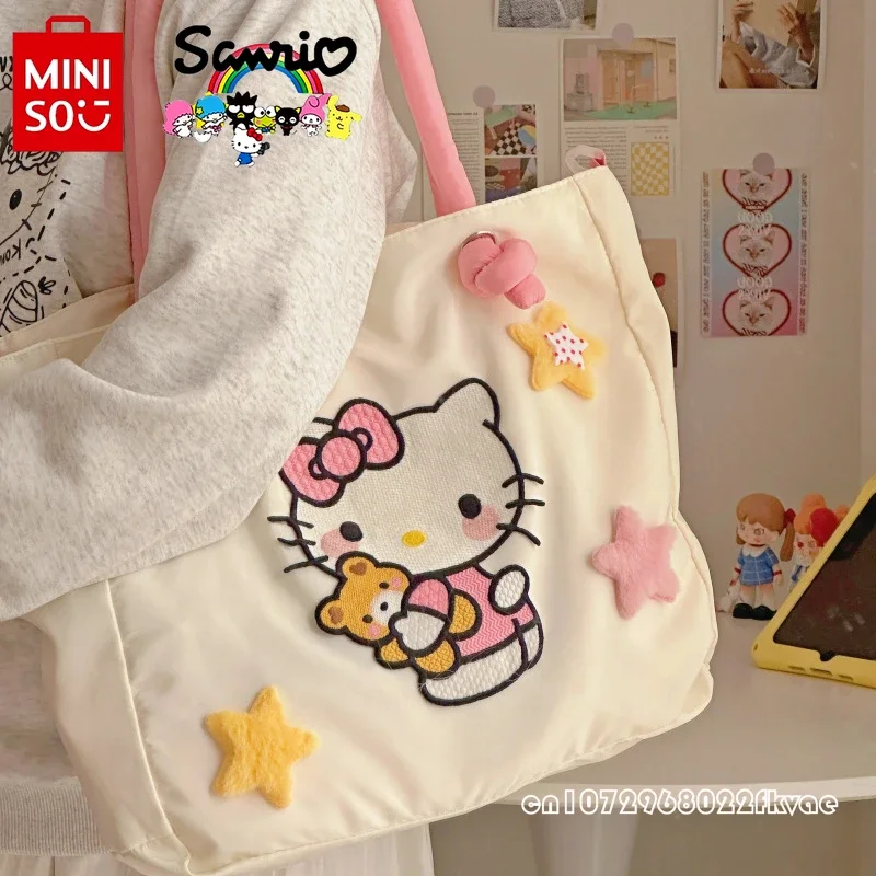 MINISO HelloKitty Neue Damenhandtasche, modische, hochwertige Damen-Umhängetasche, Cartoon, leichte Damen-Einkaufstasche