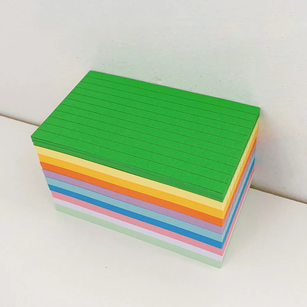 500 Sheets Colored Index Cards Portable Note Notebook Multi-function DIY Blank Paper Word Coloured Flash