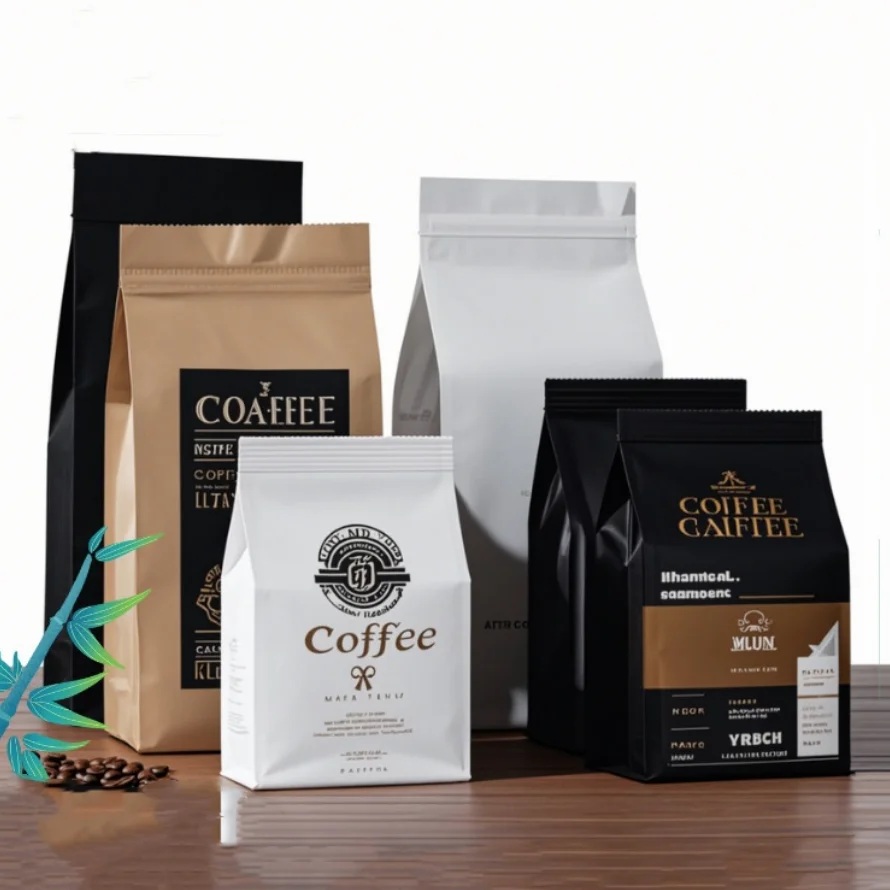 

Aluminum Foil Coffee Bag Ziplock Vacuum Sealed Eight-Side Large Quantity Customizable High-Quality Printing