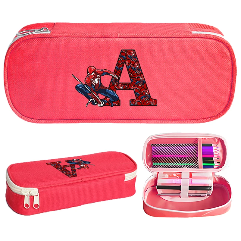 Marvels SpiderMans Boys Print Pencil Box studente materiale scolastico cancelleria Cartoon Anime Kids Penbag Pencilcase regali di compleanno