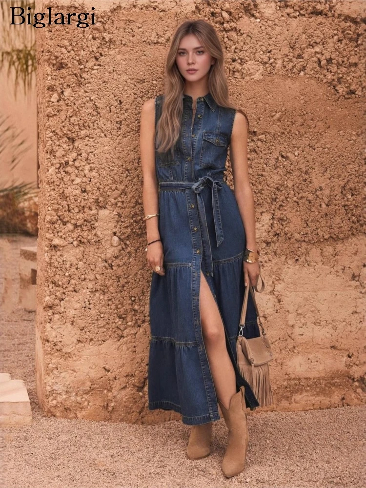 

Summer Sleeveless Shirts Dress Women Casual Korean Style Fashion Retro Ladies Shirts Dresses Loose Ruffle Pleated Woman Dress