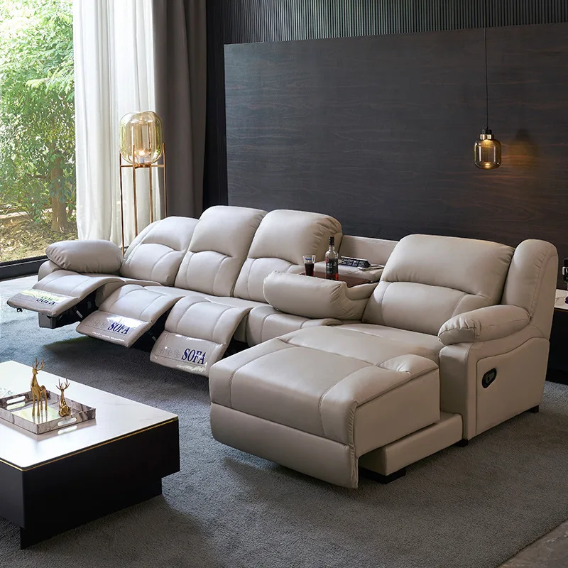 Reclining Sofa Europe Design Genuine Leather Recliner Sofa Mechanism Electric Sofa Set