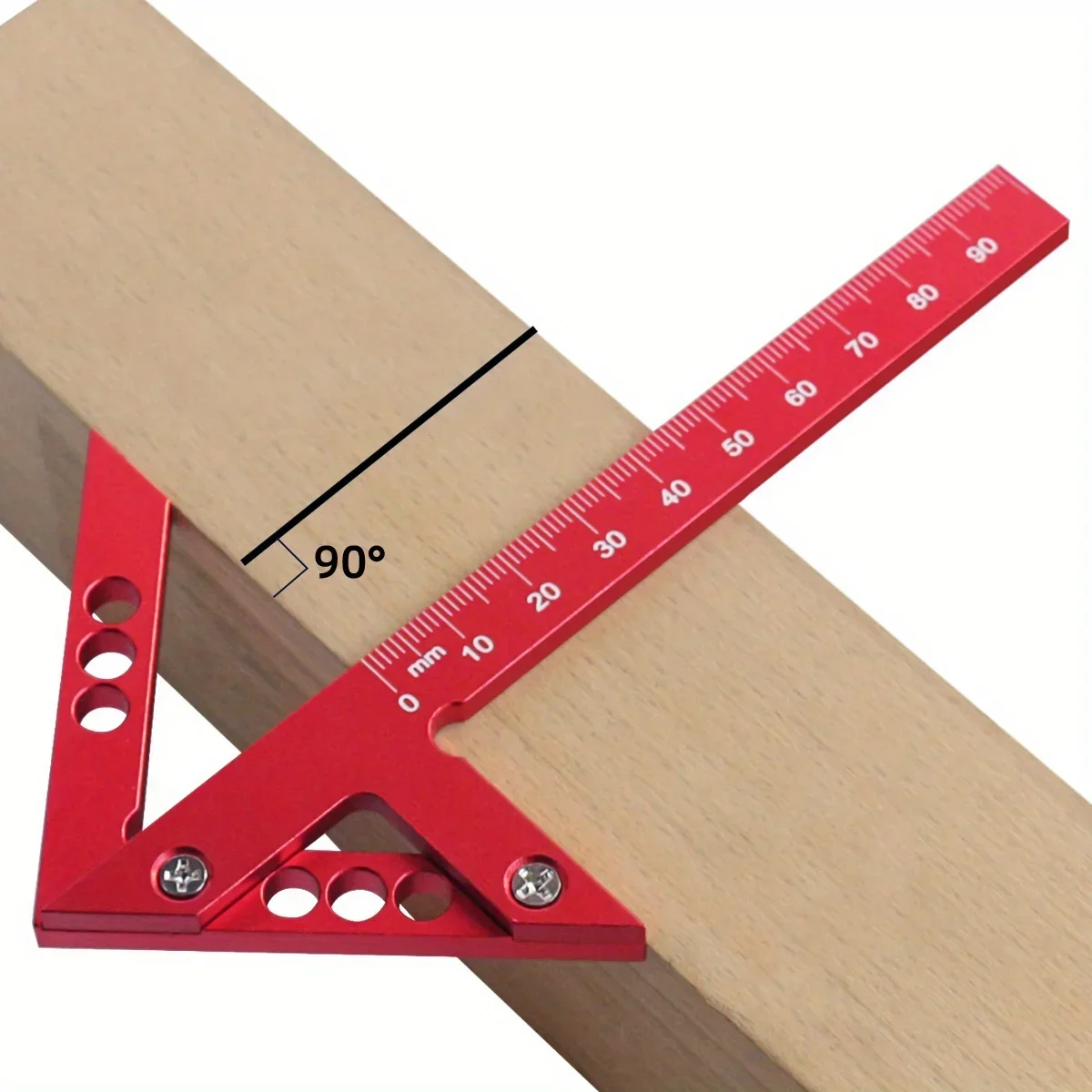 Centrumzoeker Houtbewerking Vierkant 45/90 Graden Haakse Lijnmeter Aluminium Center Scribe Timmerman Liniaal Hout Meetinstrument