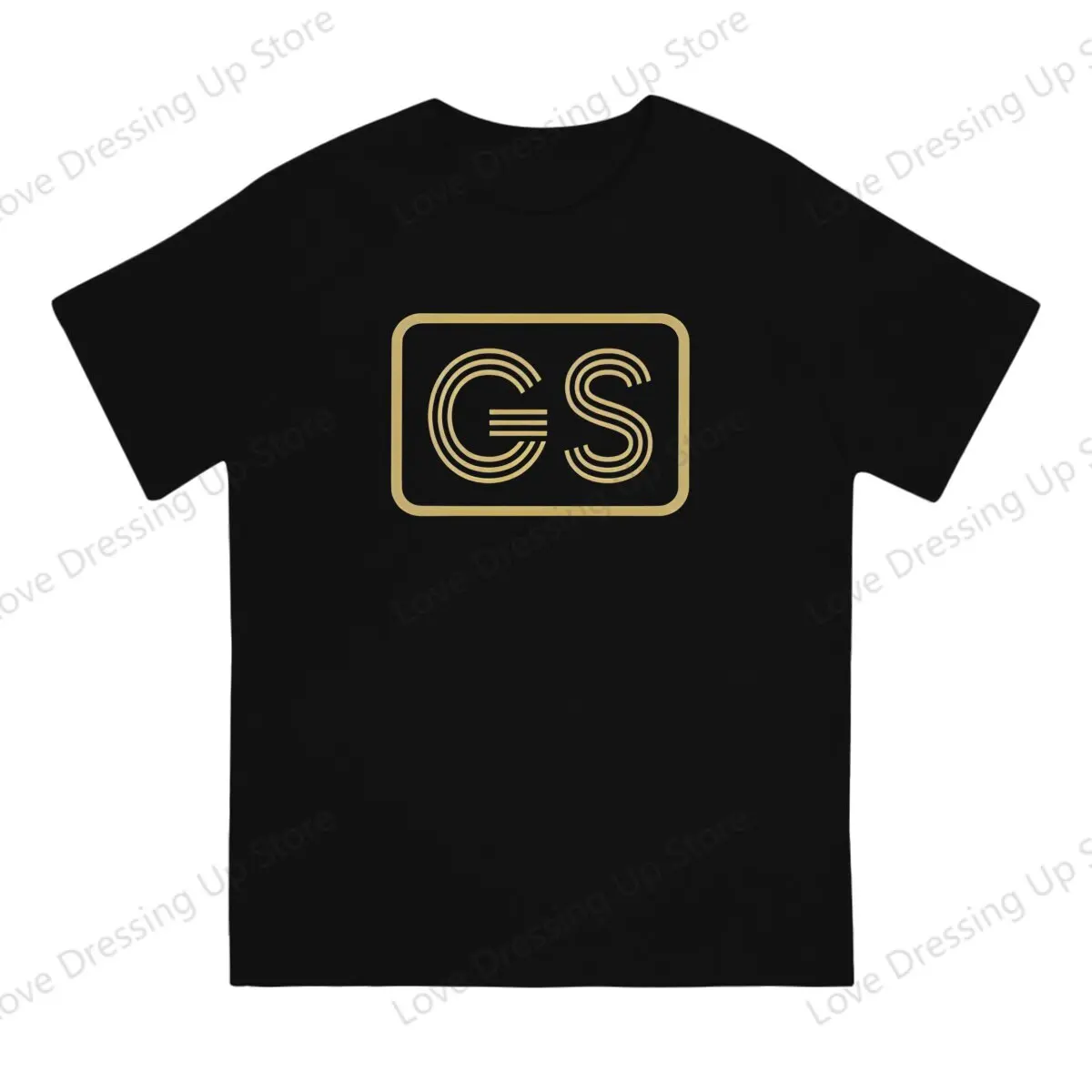 GS Motorcycle Initials Gold Geometric Letters Tshirt Graphic Men Tops Vintage Goth Summer COTTON Short Sleeve Harajuku T Shirt