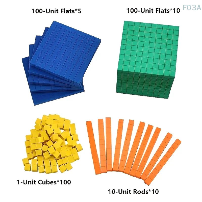 Blocos De Matemática De Plástico Conjunto Completo para Crianças, Base De Plástico, Cubo Contando Cubos, Plaything De Matemática, Dez Set