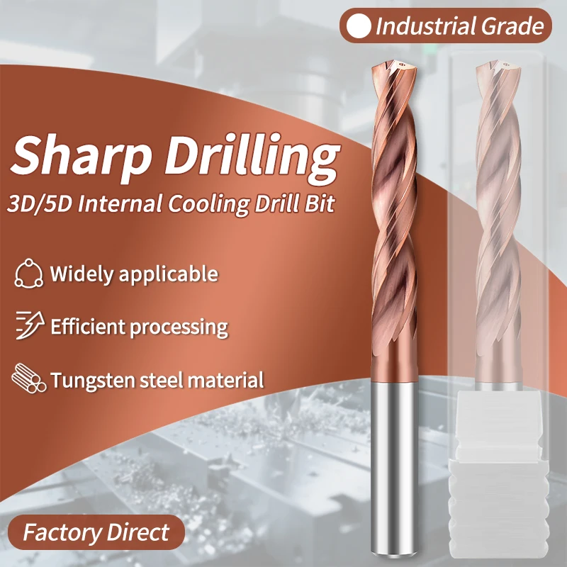 

Твердосплавное сверло 3-14 мм с внутренним охлаждением, внутреннее сквозное отверстие охлаждающей жидкости, инструмент с ЧПУ, внутреннее сверло из вольфрамовой стали