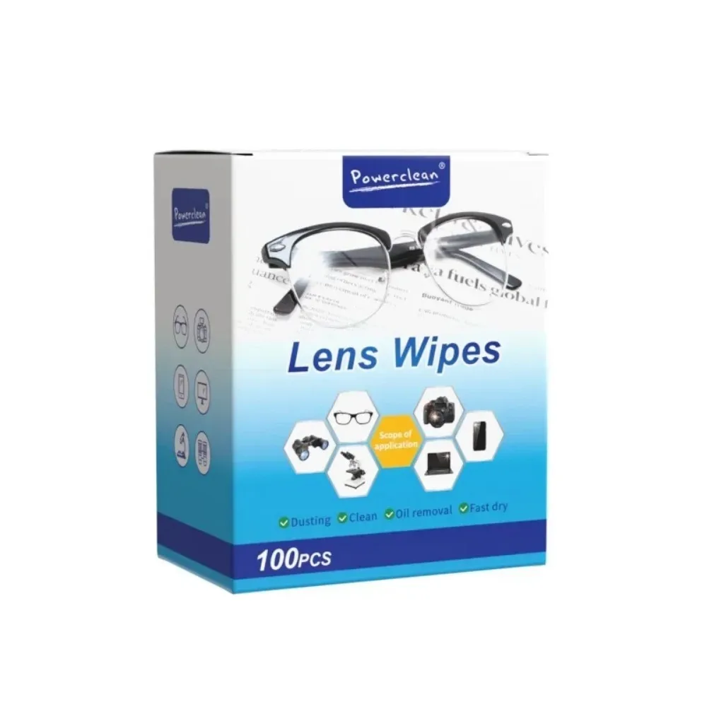 100pcs Glasses Cleaning Lens Wipes Sunglasses Mobile Phone Screen Wipes Pre-Moistened Individually Wrapped No Scratches Stripes image 5