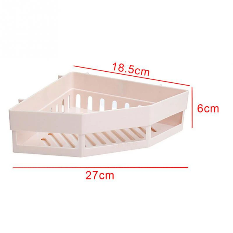 Bathroom Wall Triangular Shower Shelf Corner Storage Rack Adhesive Punch Free For Home Bath Sundries Organizer Holder Basket