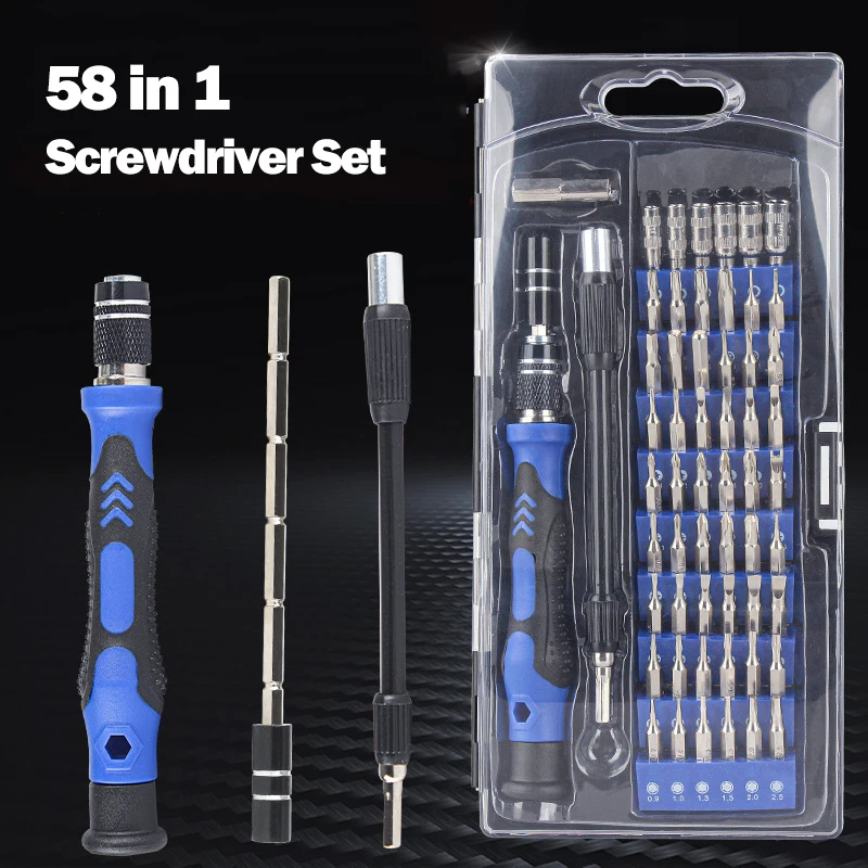 

58 in 1 Screwdriver Set Strong Magnetic High Hardness Multi-functional Disassembly Household Repair Tool Kit for Mobile Phone