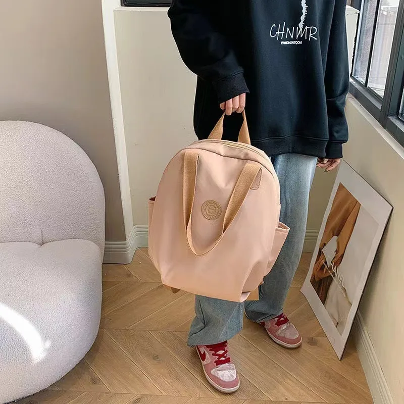 2025 Backpack Cloth Bag Student Schoolbag Junior High School Men and Women Same Style Single Shoulder Multifunctional Backpack