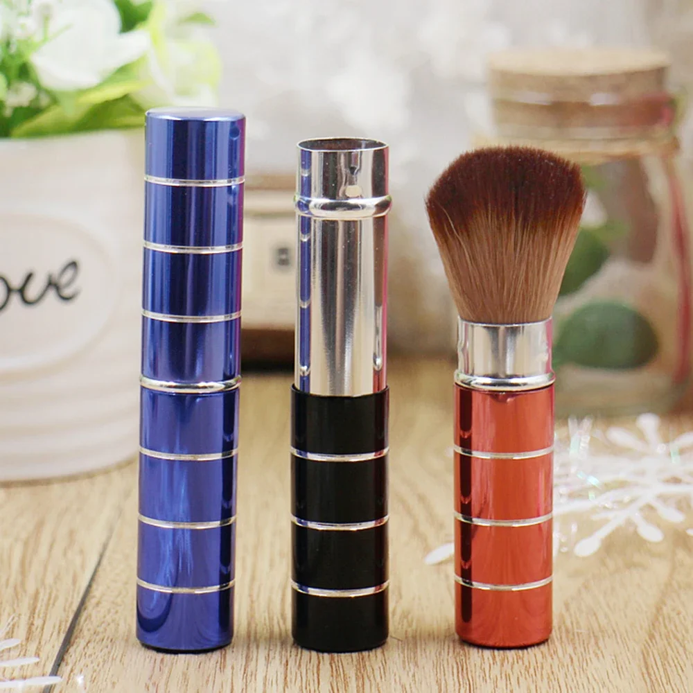 1PC Pro Intrekbare Dome Blush Brush Aluminium Oogschaduw Foundation Gezichtsborstels Make-up Cosmetische Gereedschappen
