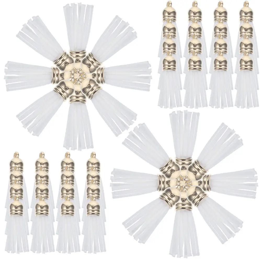 

200Pcs Faux Tassels Keychain Charm Cap Mini Tassels for Jewelry Making DIY Craft Decoration Colorful Bag Accessories