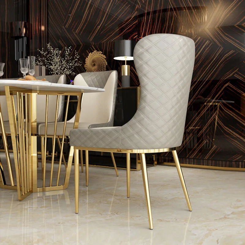 Modern simple home Scandinavian restaurant Gilded chair Backrest stool Leisure creative Internet celebrity ins