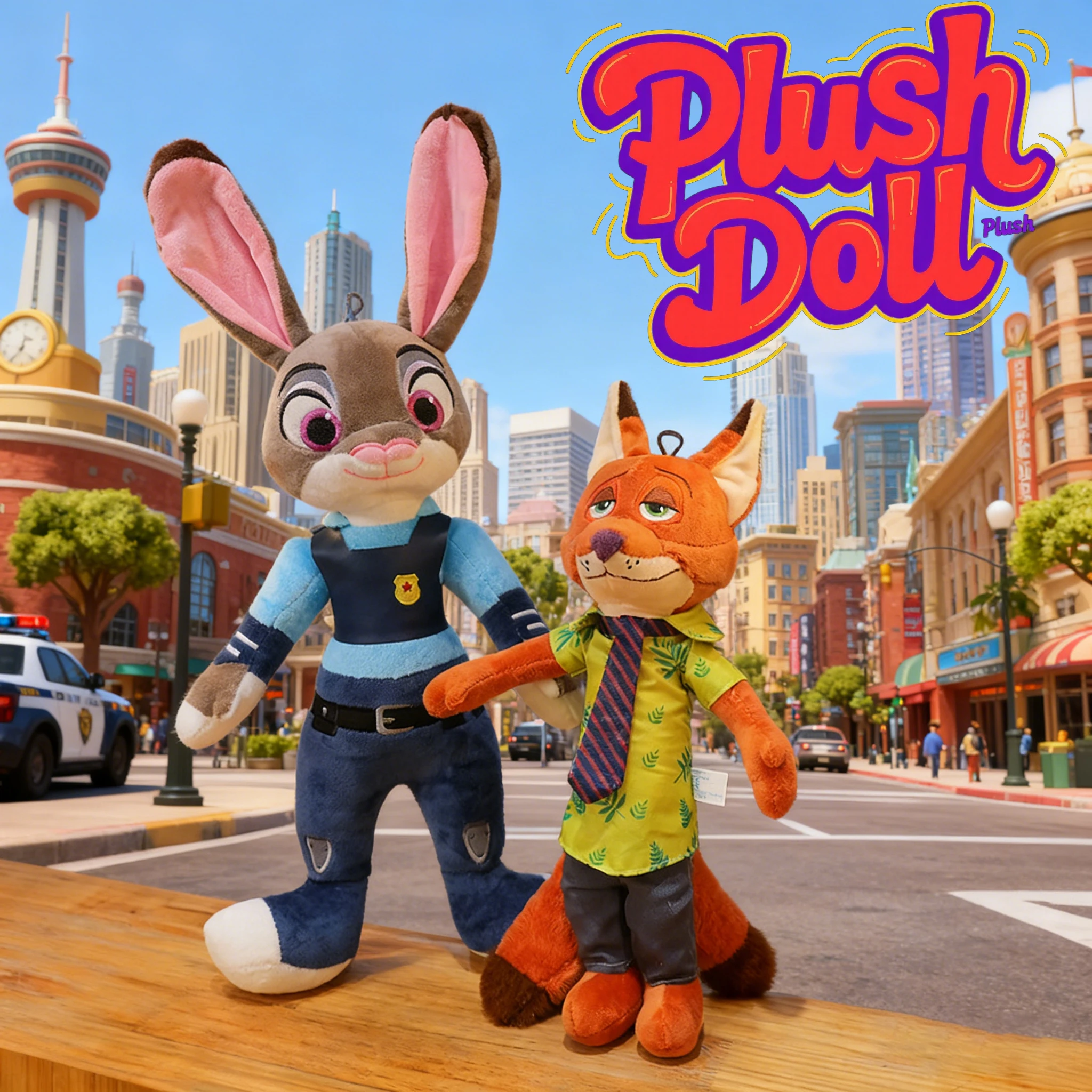 Schattige dierenpluche pop 40 cm - Zootopia Vos en konijn Knuffel Cartoon Kawaii Zacht speelgoed voor meisjes Kinderen Verjaardag Kerstcadeau