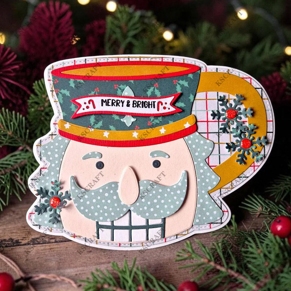 KSCRAFT Nutcracker Mug Mini Album Cutting Dies Stencils for DIY Scrapbooking Decorative Embossing DIY Paper Cards