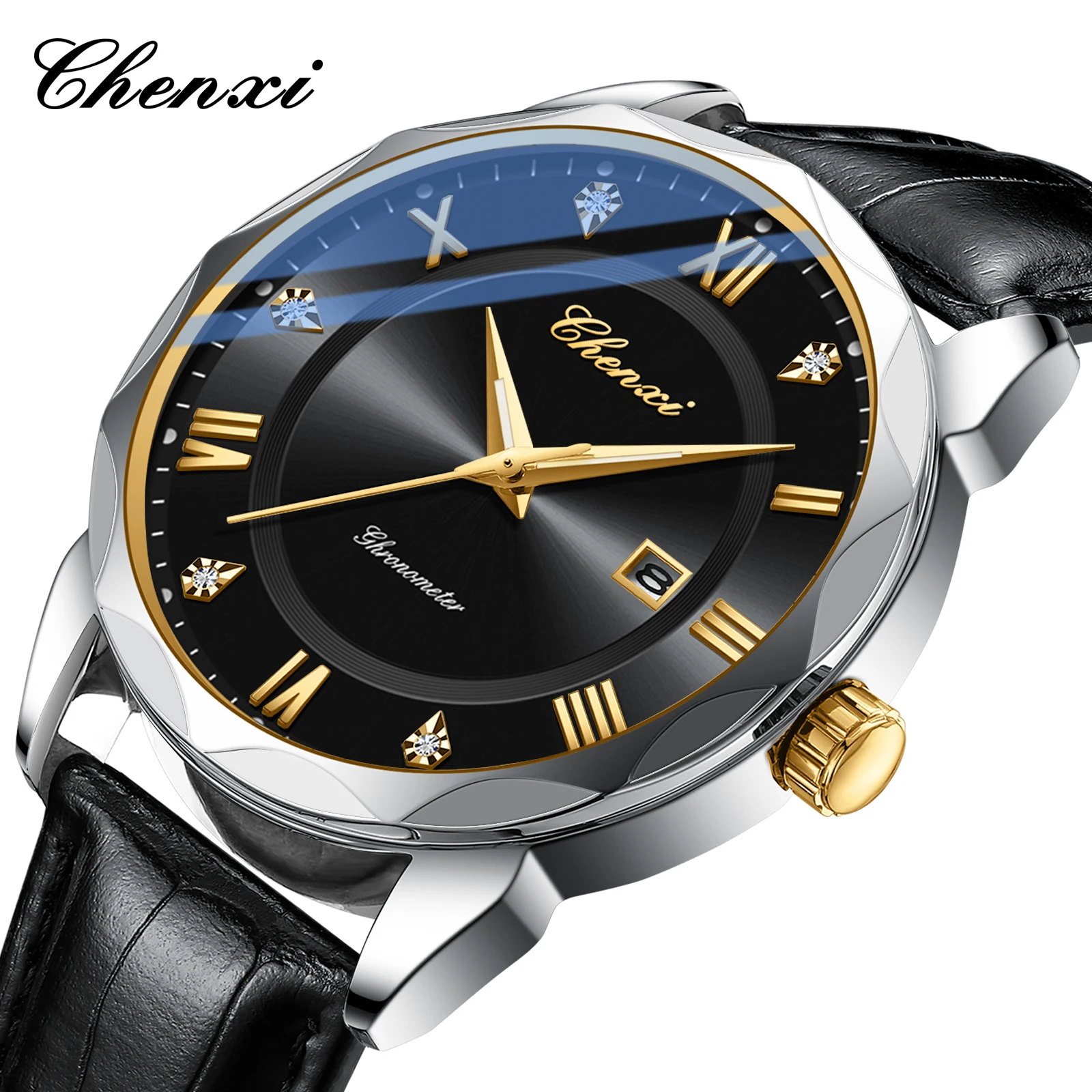 CHENXI 2025 高級メンズ腕時計ミリタリーアウトドアレザークォーツ腕時計防水ナイトライトカレンダースポーツウォッチリロイ