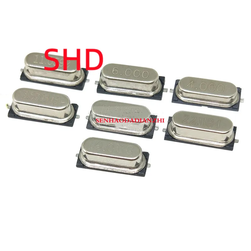 10PCS/HC-49S chip passive crystal oscillator SMD 16.000MHz 3.579545 4.096 6.7458 10 11.0592 13.56 20 22.1184 24 25 26 27.12 32.7