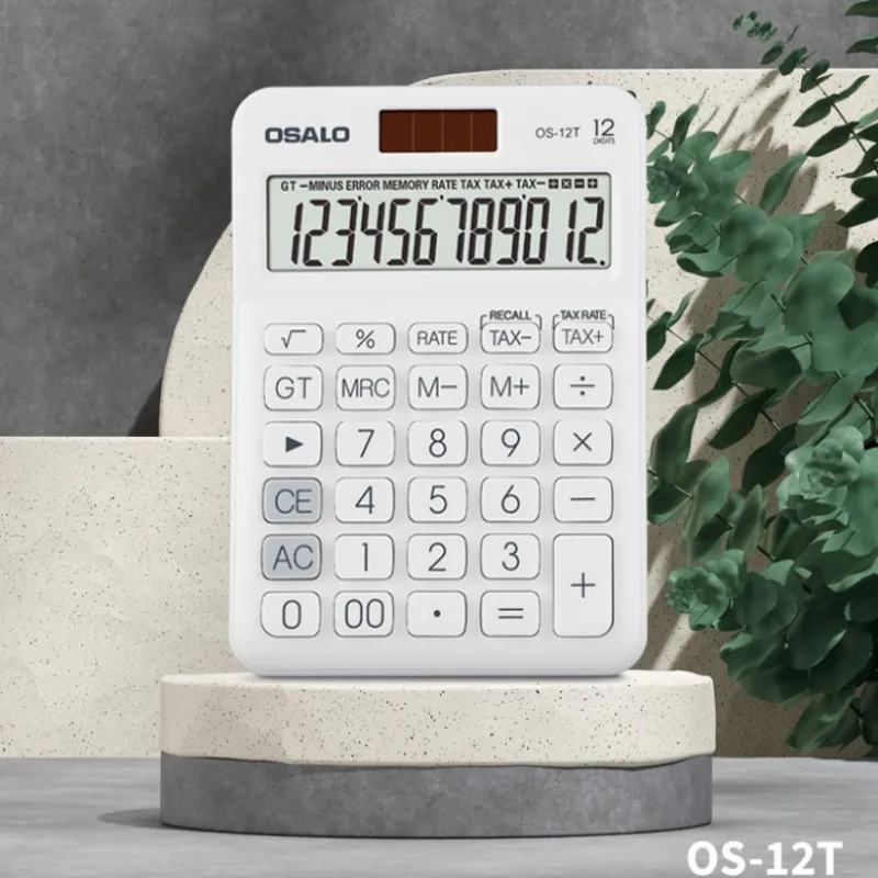 

Office Desktop Supply Calculator Tax Rate Solar Dual Power 12 Bit Large Screen Accounting Digit Display Student Model Calculator