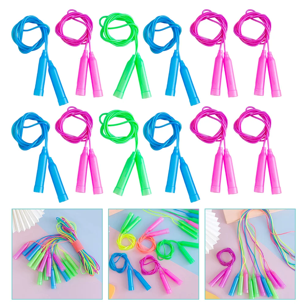 

12 Pcs Color Skipping Rope Children Jump Ropes Comfortable Handle Portable Lightweight Jumping Kids Adjustable Outdoor