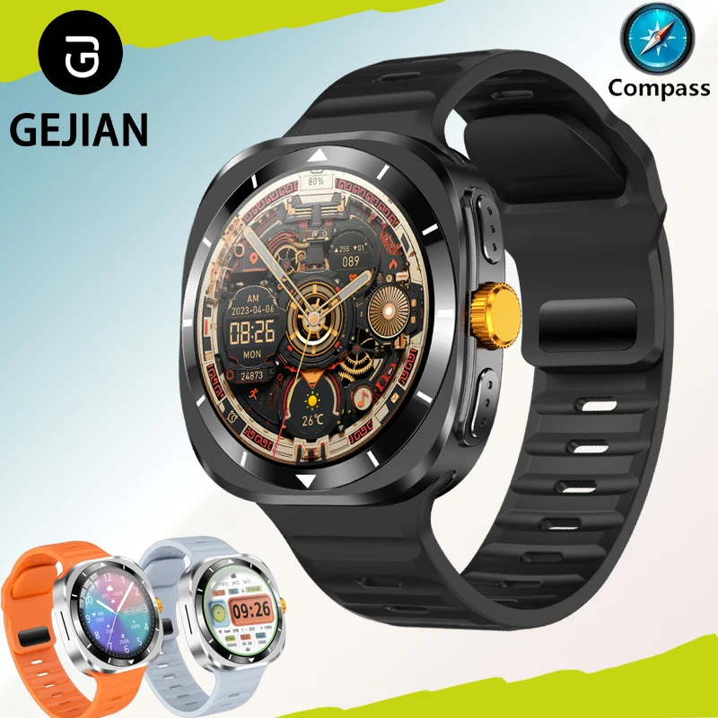 

GEJIAN Watch GPS Navigation Tips Compass NFC Smart Watch Outdoor Sports Men AMOLED Call Classic Smart Watch Men Waterproof