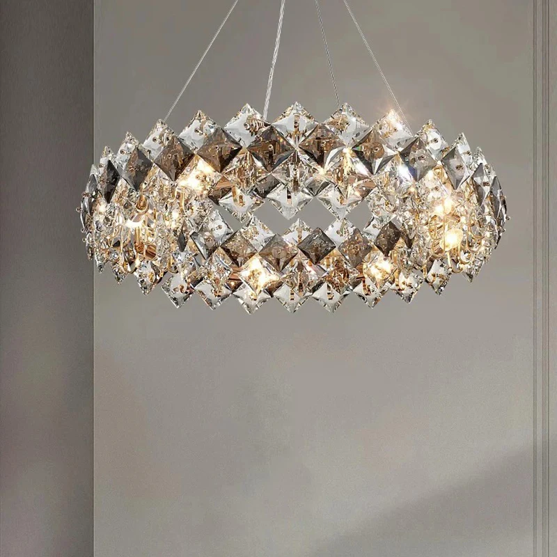 أضواء قلادة لتزيين المنزل، ثريا غرفة المعيشة الكريستالية الفاخرة، مصباح قلادة لغرفة الطعام، ضوء السقف، إضاءة داخلية #1