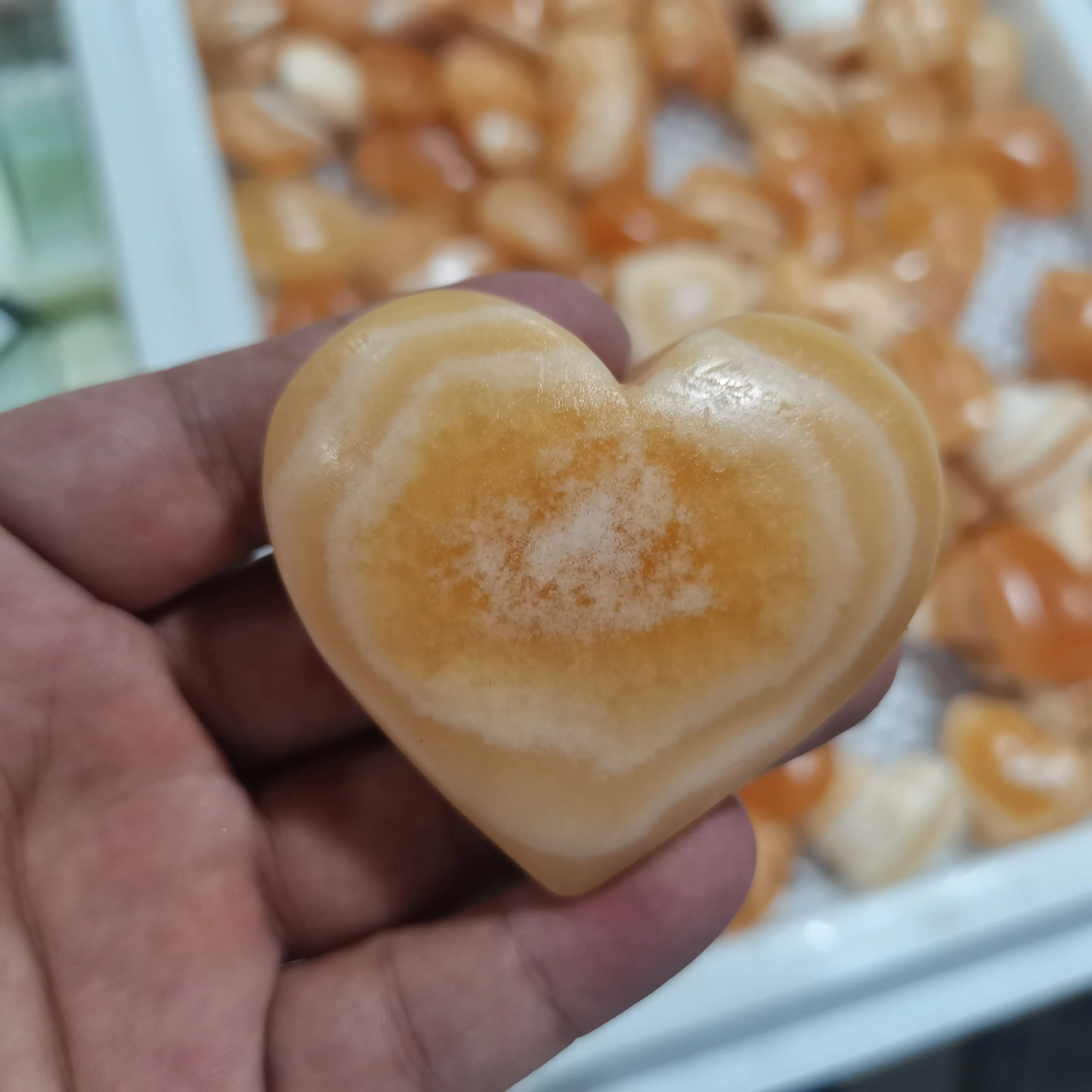 10pcs 65mm Natural Yellow Calcite Heart Coud Gem Crystal Mineral Healing Reiki Cute Room Home Decoration Ornament Crystal Craft